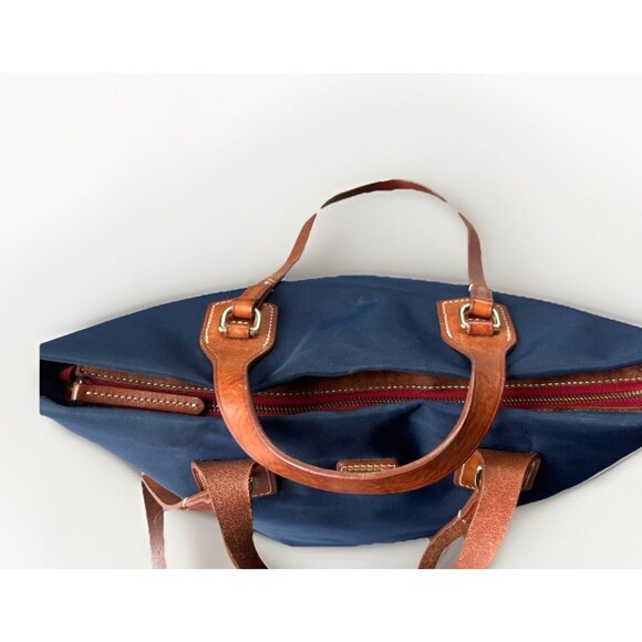 Dooney & Bourke Windham Nylon Tote Bag Navy Crossbody Zip Preppy - Picture 6 of 9